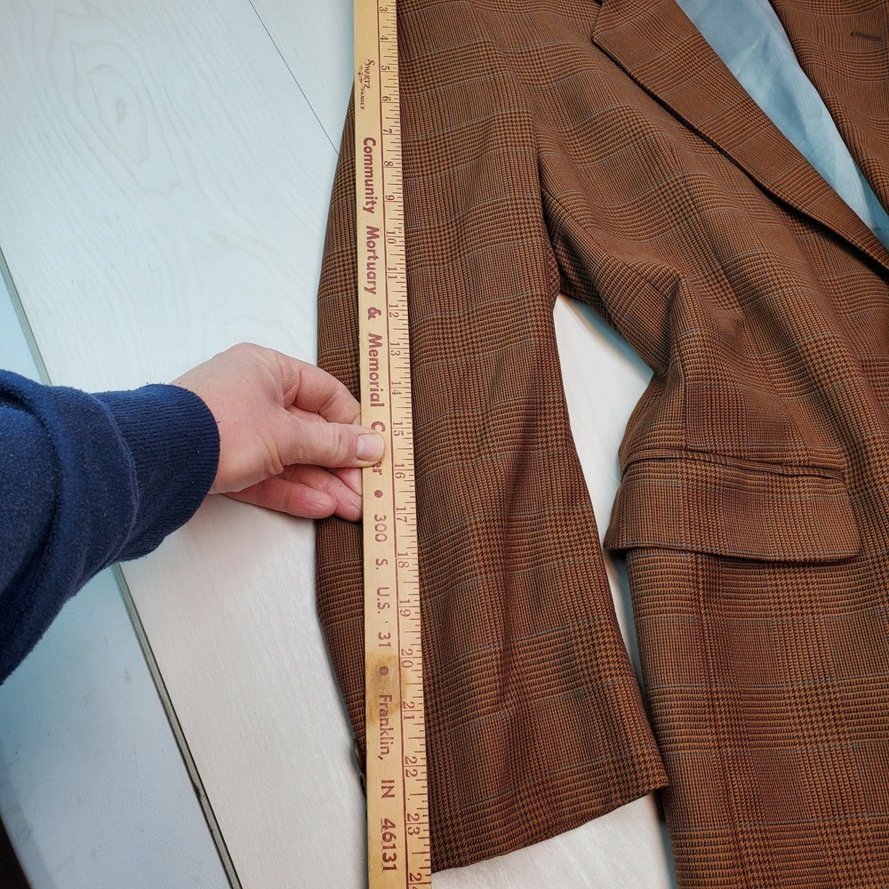 Paul Rodon Couture Zeidler & Zeidler Brown Glen Plaid Wool Blazer 42R Slovakia - Picture 12 of 13